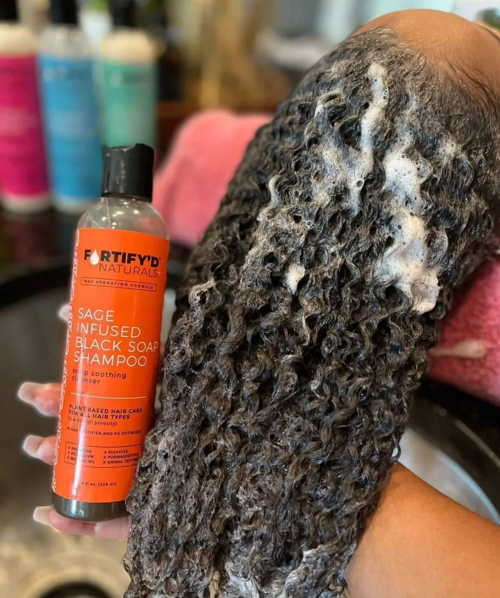 Sage Infused Black Soap Shampoo – Fortify'd Naturals, Inc